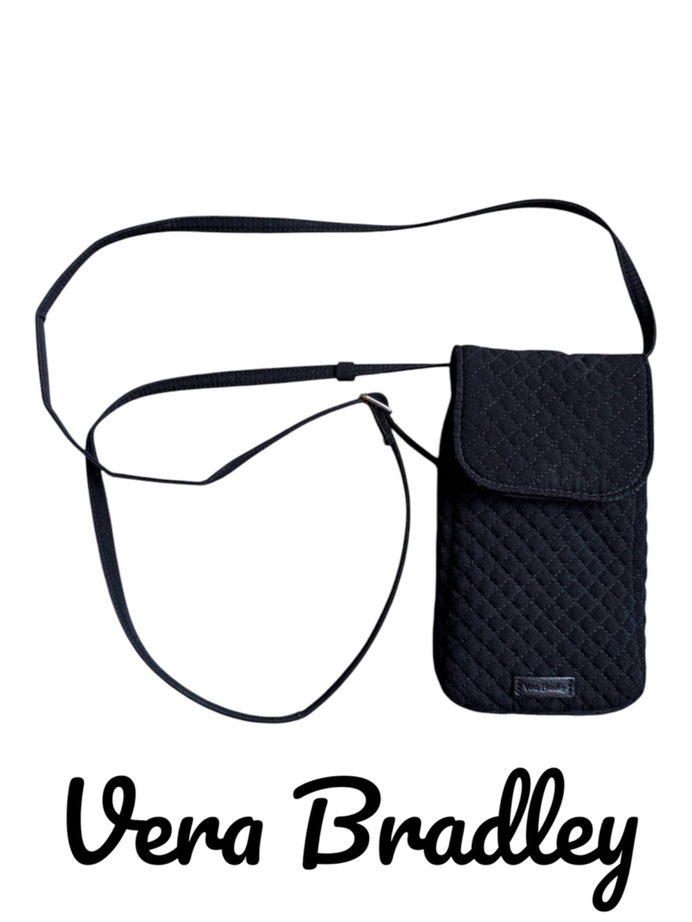 VERA BRADLEY Quilted Black Crossbody Phone Pouch